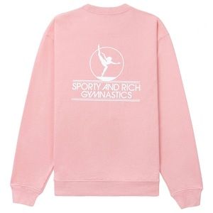 Sporty & Rich Gymnastics Logo Print Sweatshirt Large